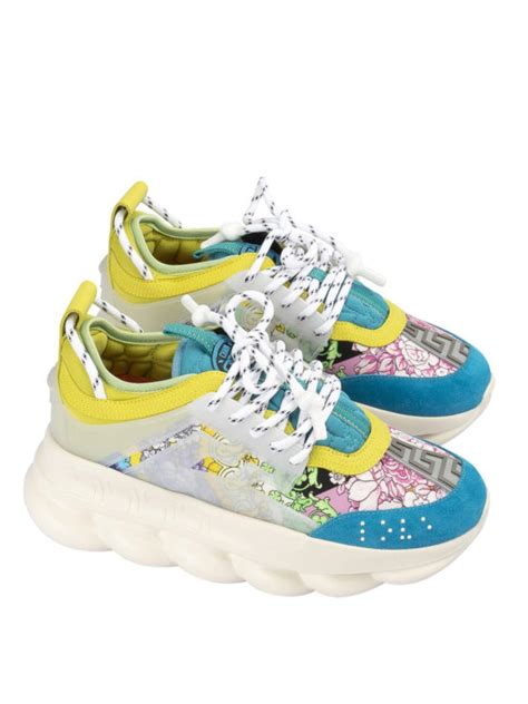 versace chain reaction floral print|authentic versace chain reaction sneakers.